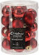 Hanging Ball Ornament Ornament Glass Red 2.5cm Set 24pcs