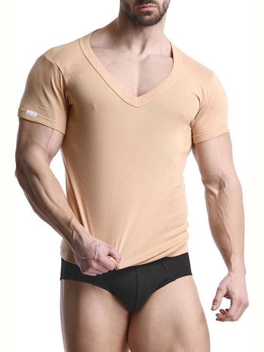 Lord 1231 Men's Undershirt Short-sleeved in Beige Color