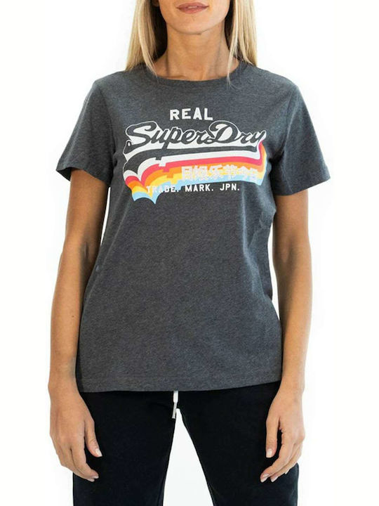 Superdry Vintage Logo Damen T-Shirt Gestreift C...