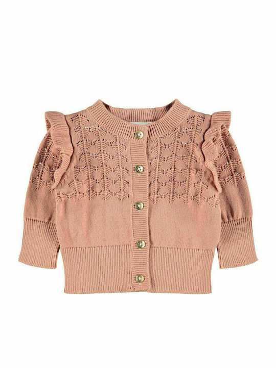 Name It Girls Knitted Cardigan with Buttons Brown