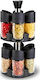 Plastic Tabletop Spice Rack with Stand Black 12pcs