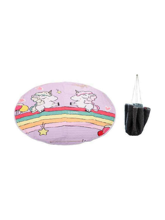 Loco Kids Rug Unicorn Roz Round with Diameter 144cm Thickness 8mm