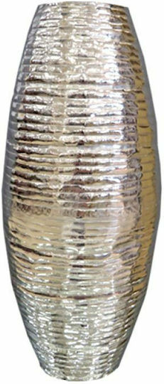 Art et Lumiere Decorative Aluminum Silver Vase 20x20xH44cm