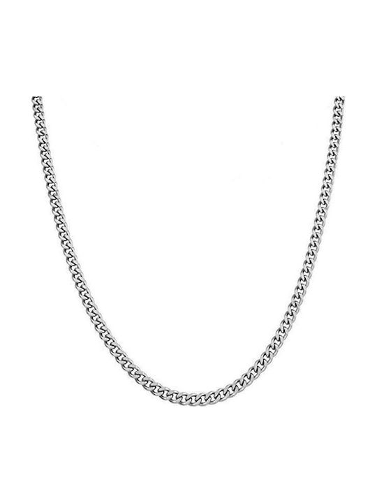 Theodora's Jewellery Chunky Αλυσίδα Λαιμού Cuban από Ατσάλι Φαρδιά Πάχους 9mm