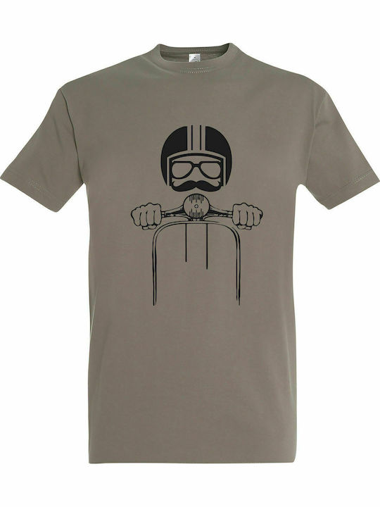 Tshirt Unisex "Vespa rider", Light grey