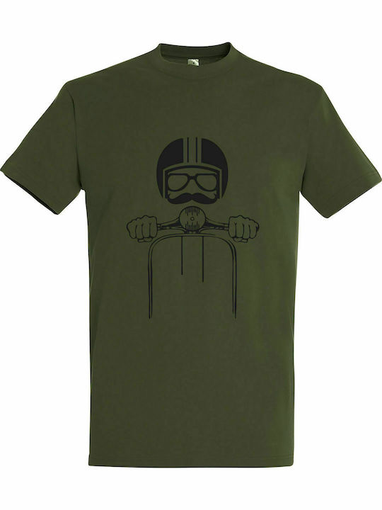 Tricou unisex "Vespa rider", Army