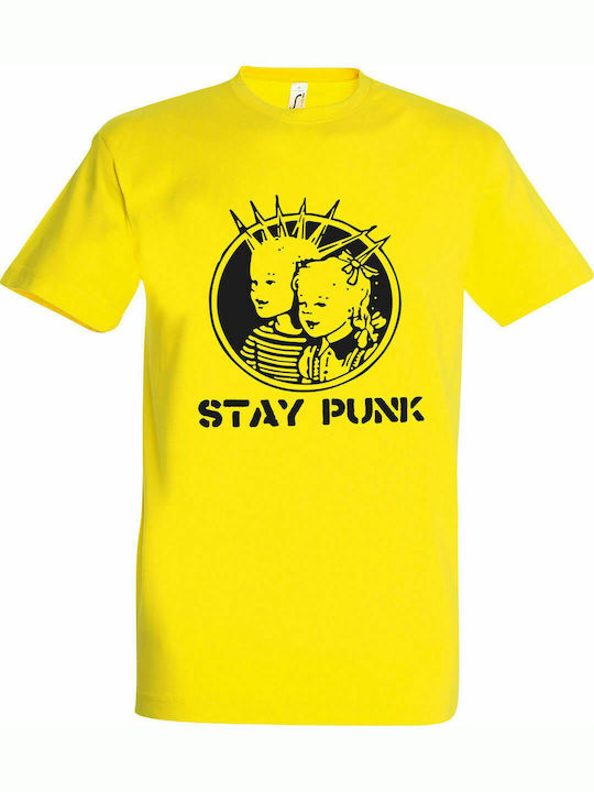 Тениска унисекс "Stay Punk", Лимон