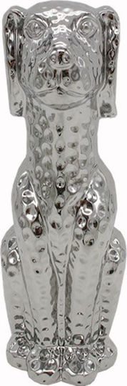 Art et Lumiere Decorative Dog made of Ceramic in Silver 16.5x11.5x29.5cm 1pcs
