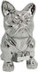 Art et Lumiere Dekorativer Hund aus Keramik in Silber 20.5x12.5x24cm