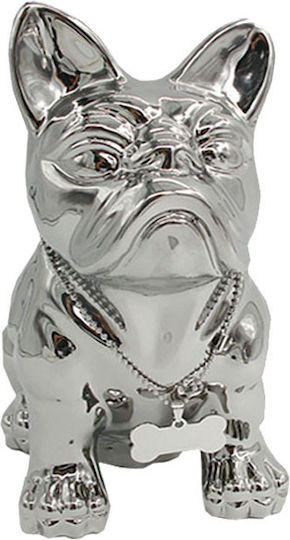 Art et Lumiere Dekorativer Hund aus Keramik in Silber 20.5x12.5x24cm