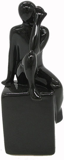 Art et Lumiere Dekorativ Statuette aus Keramik in Black 7.5x7x20cm 1Stück