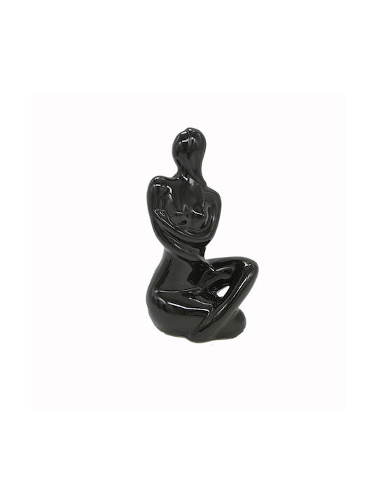 Art et Lumiere Dekorativ Statuette aus Keramik in Black 10x7.5x19.5cm 1Stück