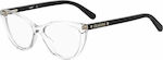 Moschino Love Transparent Plastic Eyeglass Frame Cat Eye MOL539 900