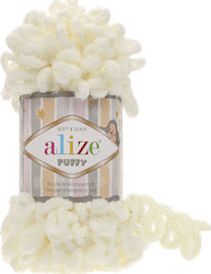 Alize Synthetic Knitting Yarn Puffy 62 Light Cream 9.2m 100gr