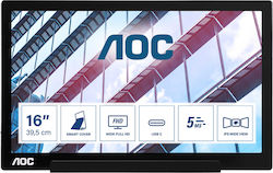 AOC I1601P IPS Monitor portabil 15.6" FHD 1920x1080 cu Timp de Răspuns 5ms GTG