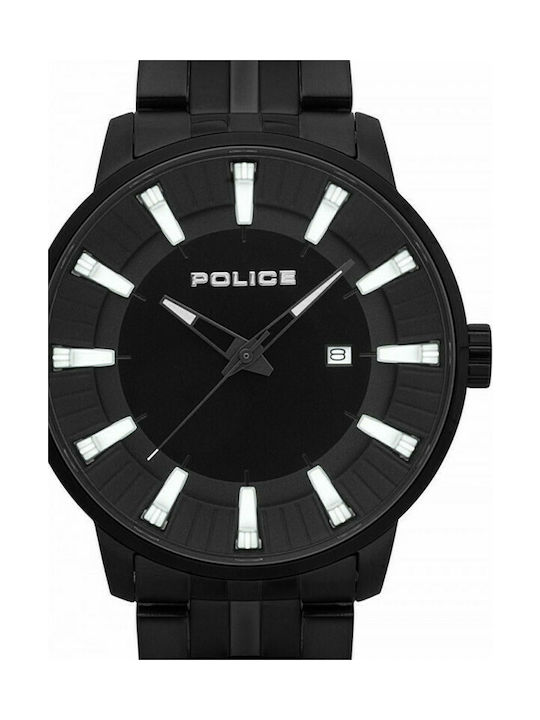 Police Watch Battery with Black Rubber Strap