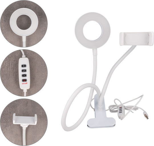 XO BGD001 Ringlicht 9cm mit Desktop Ständer und Handyhalter