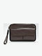 Leather Men's Handbag Dark Brown