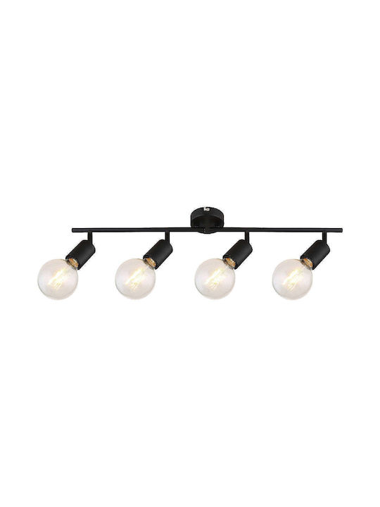 Rabalux Lamar Spot with 4 Lights and with Socket E27 in Black Color
