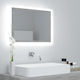 vidaXL Rectangular Bathroom Mirror Led made of Particle Board 60x37cm Gray