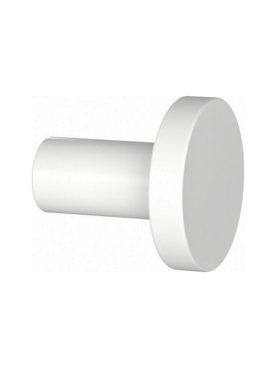 Verdi Single Wall-Mounted Bathroom Hook White 3010201