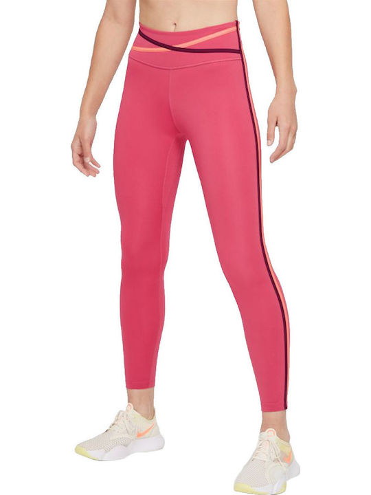 Dri-Fit Dri-fit One Training Γυναικείο Cropped Κολάν Ψηλόμεσο Φούξια