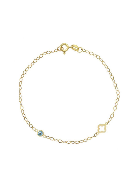 9 Carat gold bracelet with cross eye BR37747K