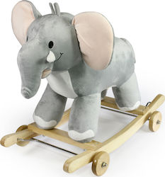 Avra Toys Πίπης Rocking Toy Elephant for 18++ months With Sound & Wheel Gray