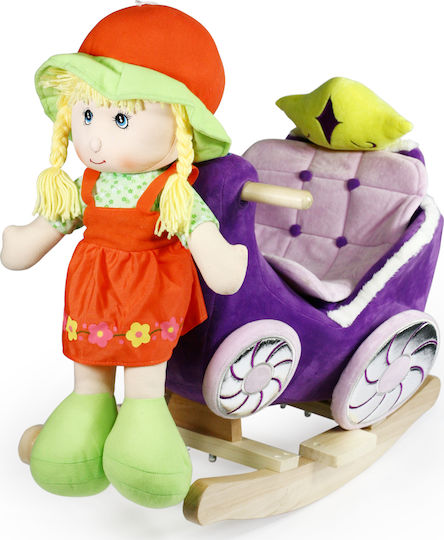 Avra Toys Fabric Rocking Toy Carriage for 12+ months with Music Purple