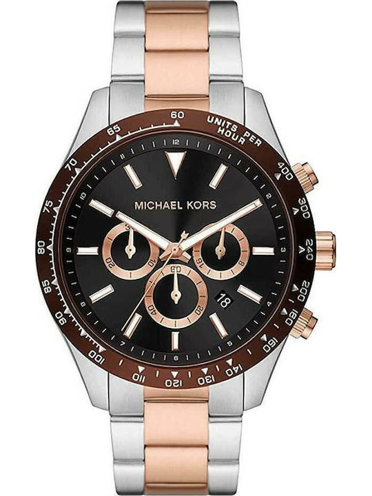 Michael Kors Layton Herrenuhr 45mm Chronograph Batterie mit Metallarmband