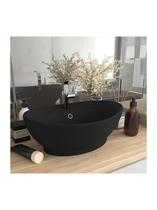 vidaXL Aufgesetztes Waschbecken Keramik 58.5x39...