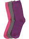 ME-WE Kids' Socks Knee-High Purple 3 Pairs