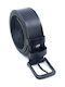 LGD101 Wide Men's Belt Leather Black L-101-A ΜΑΥΡΟ