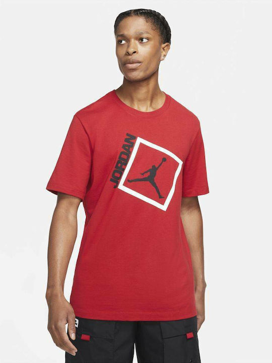 Jordan Jumpman Box Ανδρικό T-shirt Κόκκινο με Στάμπα