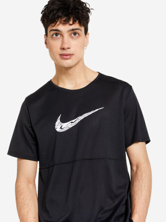Nike Wild Swoosh Αθλητικό Ανδρικό T-shirt Dark Grey με Λογότυπο