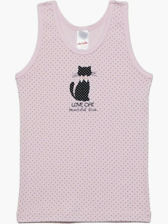 Minerva Love Cats Maiou pentru copii Fără mâneci Roz