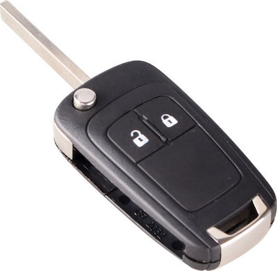 Foldable Car Key Shell with 2 Buttons for Opel Corsa E