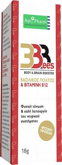 Apipharm 3Bees Body & Brain Booster Vitamin Gelée Royale und Vitamin B12 für die Gesundheit des Nervensystems