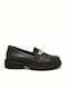 Leather Women's Moccasins in Black Color