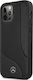 Mercedes-Benz Hardcase Leather Perforated Umschlag Rückseite Leder Schwarz (iPhone 12 Pro Max)