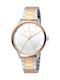 Esprit Macy Ceas de Damă cu Brățară Metalică Silver / Rose Gold