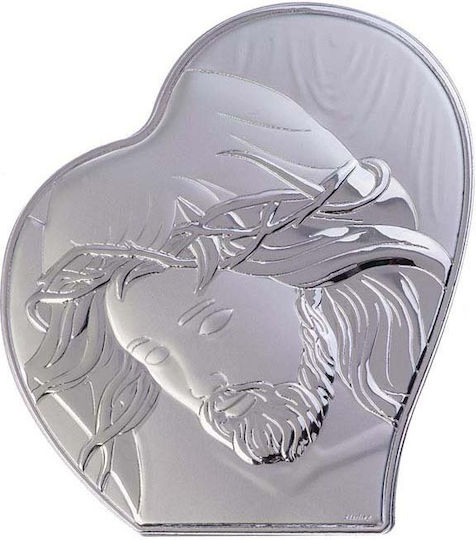 Slevori Image Jesus Christ Silver 4.4x5.4cm