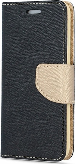 Fancy Wallet Δερματίνης Μαύρο-Χρυσό (Galaxy A22 5G)