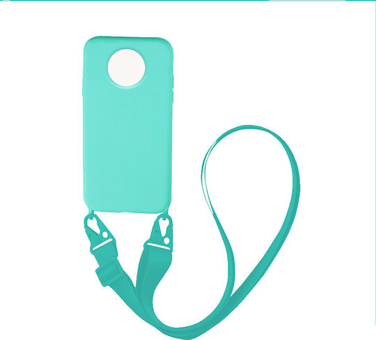 Sonique CarryHang Liquid Back Cover Σιλικόνης 0.5mm με Λουράκι Γαλάζιο (Redmi Note 9T)