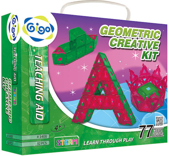 Gigo Παιχνίδι Κατασκευών Πλαστικό Geometric Creative Kit για Παιδιά 4+ Ετών