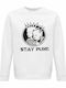 Sweatshirt unisex, Organic "Stay Punk", White