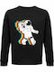 Sweatshirt Unisex, Organic "Space Dj", Black