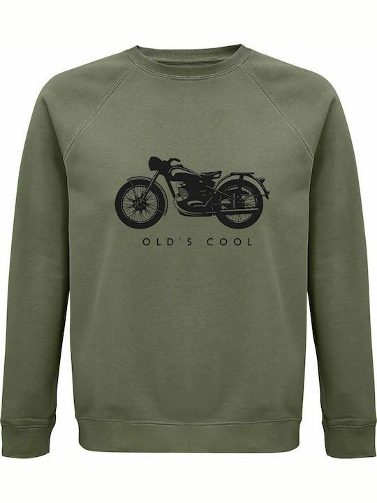 Hanorac unisex, organic "Old is Cool", kaki