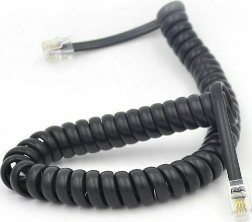 KAL Electronics Спирала Телефонен кабел RJ11 6P4C 5м Черен