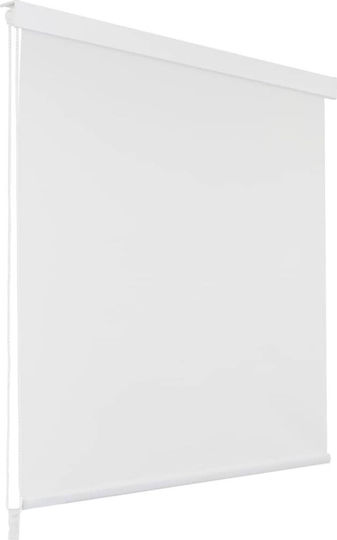 vidaXL Fabric Shower Roller Curtain 120x240cm Λευκό